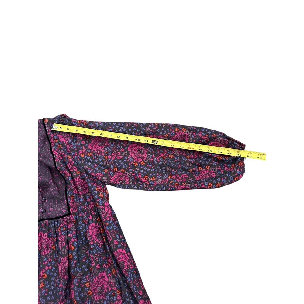 HATCH Maternity Purple Black Long Sleeve Floral The Addison Dress Size 0 - Picture 6 of 8